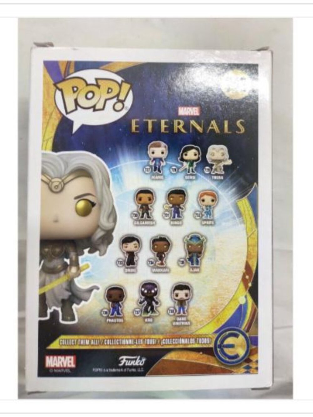 Funko Pop Marvel Eternals Thena 743 Special Edition Silver Sticker Bobble W/ Box - Picture 4 of 7